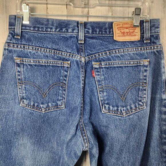 Vintage Levi's 550 Relaxed Tapered Jeans Blue Size 12 - Picture 9 of 10